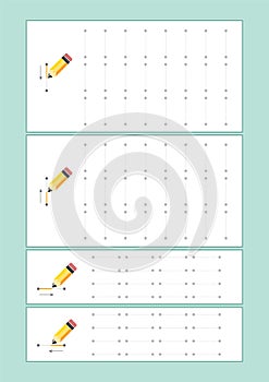 Tracing Lines vector for preschool or kindergarten and special Education. Tracing Lines for developing fineÂ motor skills